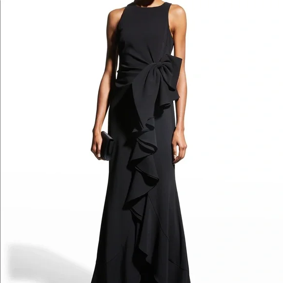 knee length dresses for ladies Strapless Ruched Mikado Trumpet Gown by Badgley Mischka